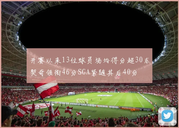 开赛以来13位球员场均得分超30东契奇领衔46分SGA紧随其后40分